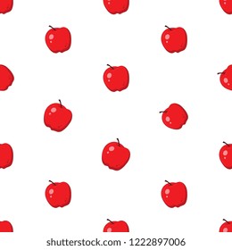 red apples on white background seamless pattern