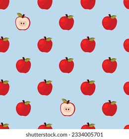 Red apples pattern. Abstract repeated background. For paper, wall decoration, gift wrap, textile and interior.