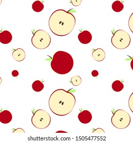Red apples pattern on white background.