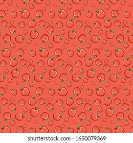 Patrón de manzanas rojas. Swatch Incluido