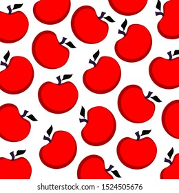 Red apples pattern. Vector illustration