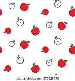 Red apples seamless pattern.