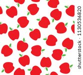 Red Apples Seamless Vector Pattern Tile. Repeating Print. Perfect for Back to School or Apple Picking or Food Packaging. Red Apples Randomly Arranged on White Background. Pattern Swatch is Included.