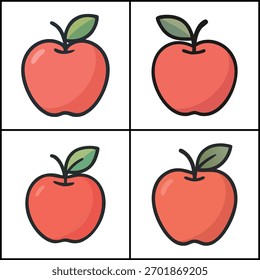 Red apples with transparent background