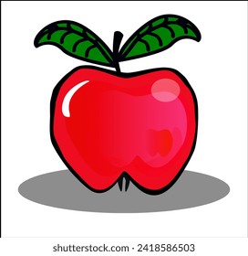 Ilustración vectorial de manzanas rojas. Vector de icono de manzana roja 