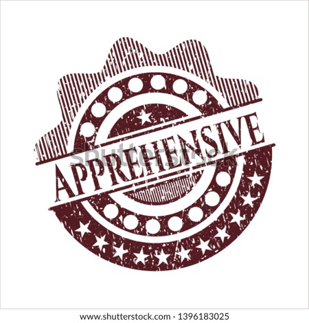 Red Apprehensive distressed rubber grunge texture stamp