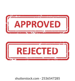 red approval and rejected stamp set, rubber stamp of rejected, rubber stamp of approved