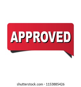 Red Approved bubble illustration vector