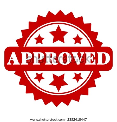 Red Approved rubber stamp sticker vector illustration