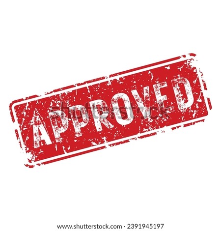 red approved sign vector islated on the white background