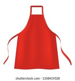 Red apron icon. Realistic illustration of red apron vector icon for web design isolated on white background