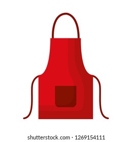 red apron on white background