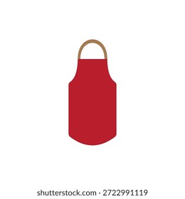 Ilustración vectorial de delantal rojo sobre fondo blanco