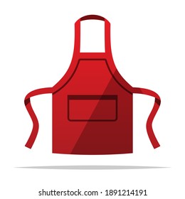 Red apron vector isolated illustration