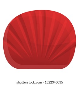 Red aquarium shell icon. Cartoon of red aquarium shell vector icon for web design isolated on white background
