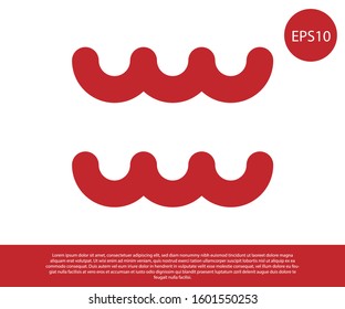 Red Aquarius zodiac sign icon isolated on white background. Astrological horoscope collection.  Vector Illustration
