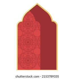 icono del marco islámico del arco rojo