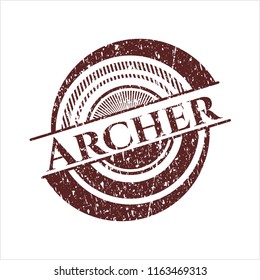 Red Archer rubber grunge texture seal