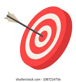 Red archery target icon. Isometric of red archery target vector icon for web design isolated on white background