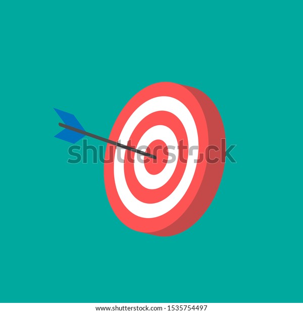 Red archery target icon isometric style.flat\
design.red and white target\
icon