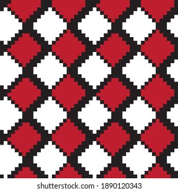 Red Argyle, diamond shape seamless pattern background suitable for fashion textile, knitwear, graphics