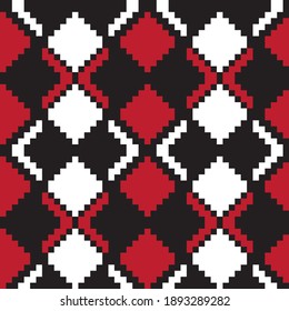 Rojo Argyle, forma diamantífera fondo de patrón sin soldadura adecuado para moda textil, ropa de punto, gráficos