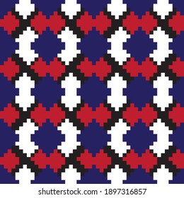 Red Argyle, Diamantform, nahtloser Musterhintergrund, geeignet für Modetextilien, Strickwaren, Grafiken