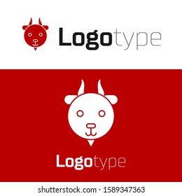 Red Aries zodiac sign icon isolated on white background. Astrological horoscope collection. Logo design template element. Vector Illustration