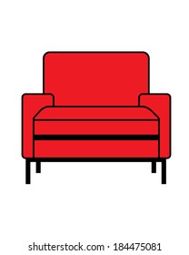 Red Arm Chair - Vector