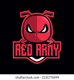 Red Army Ant Mascot Gaming Logo