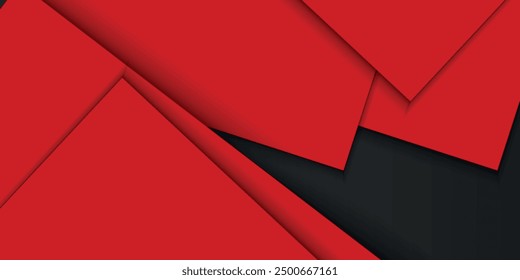 Red arrow with black shape on modern background for corporate concept, template, poster, brochure, website, flyer design. Vector illustration, eps10.