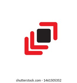 Red Arrow and Black Square Logo Vector