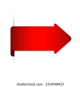red arrow blank banner with shadow