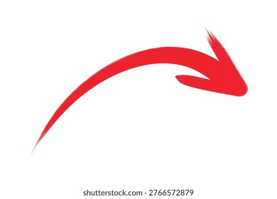 Red arrow brush stroke icon represents business growth and success concept