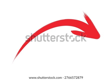 Red arrow brush stroke icon represents business growth and success concept