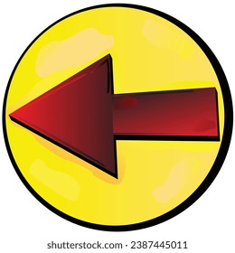 Red arrow in bubble pointing left