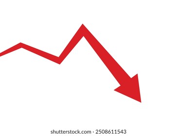 red arrow business graph going down represent loss