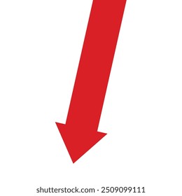 seta vermelha gráfico de negócios indo para baixo representar perda