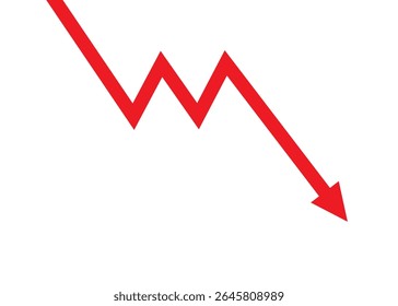red arrow business graph make perfect double top formation before falling down represent extreme loss and economic recession