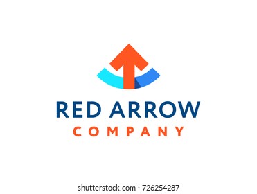 Red Arrow Up for Business Logo. Flat vector illustration