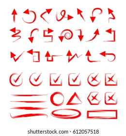 red arrow and check mark set