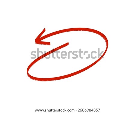 A red arrow circles back to the left indicating a return or rewind