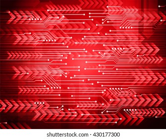 red arrow circuit abstract light hi speed internet technology background illustration, Background conceptual image of digital. Cyber security concept, Cyber data digital Technology