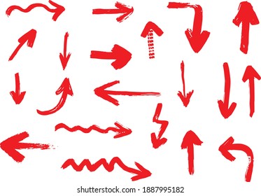 Red arrow collecion vector illustration