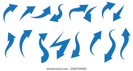 red arrow curve graph isolated on transparent background