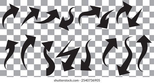 red arrow curve graph isolated on transparent background