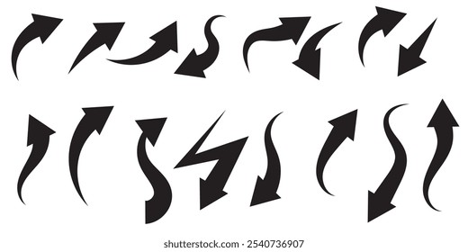 red arrow curve graph isolated on transparent background