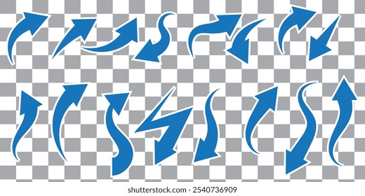 red arrow curve graph isolated on transparent background