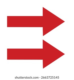 Red arrow curve graph isolated on transparent background.Red arrow Right vector Direction isolated on a white background. Simple red arrow.