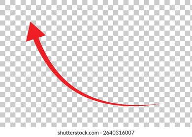 red arrow. Red curve arrow vector. Red arrow icon. curve arrow icon. flat style.